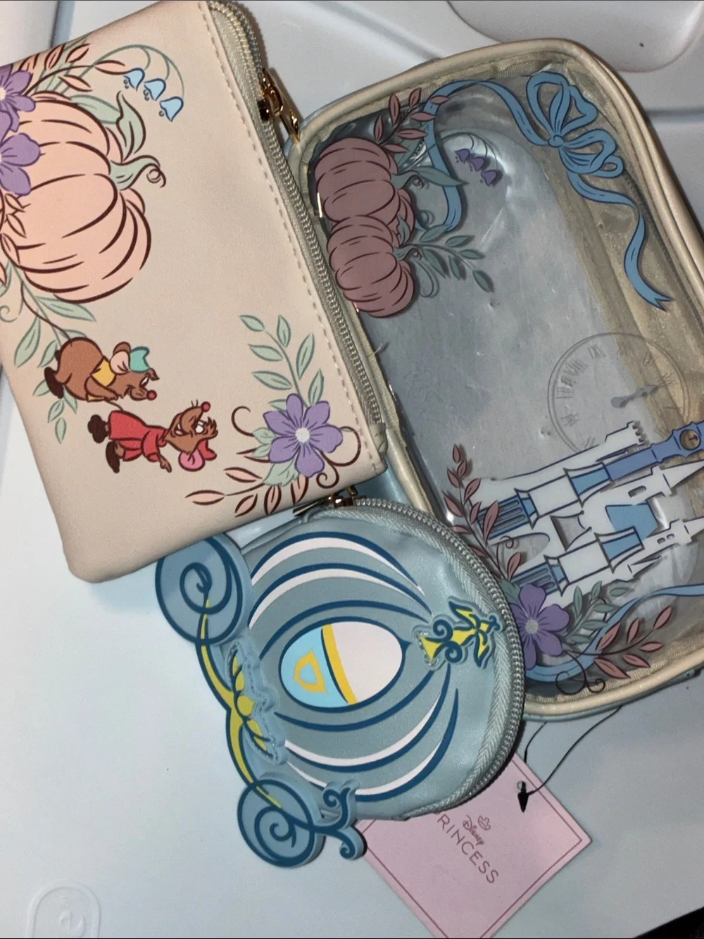 3PC Disney princess Cinderella Cosmetic bag